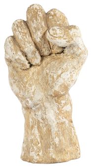 Plaster sculpture of a clenched fist - Sadayuki Thomas Uno