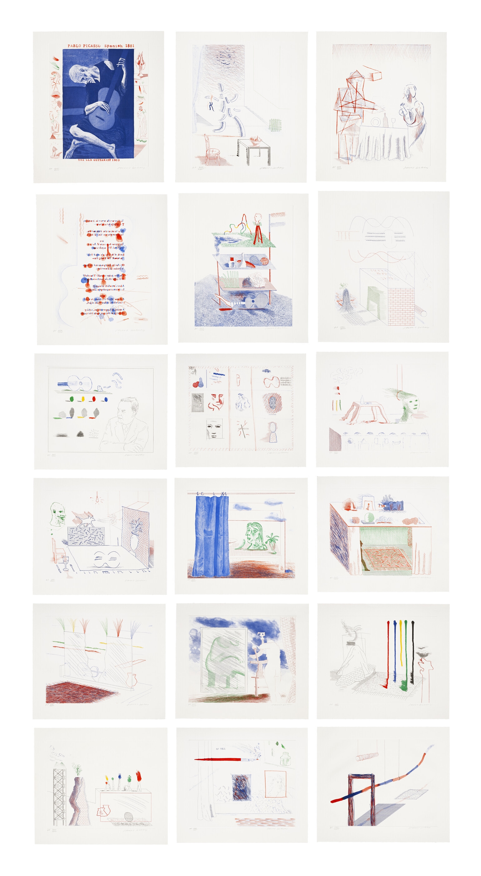 David Hockney The Blue Guitar (1977) MutualArt