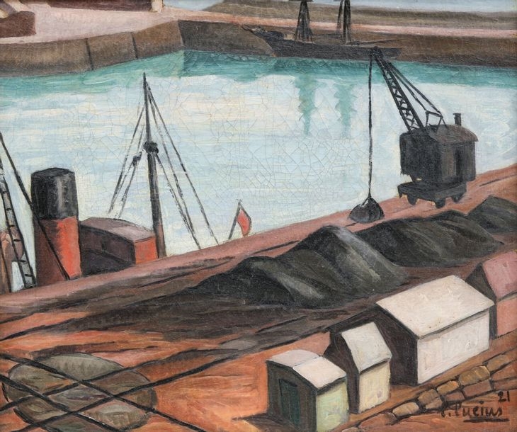 Artwork by L. Lucius, The port, Made of oil on canvas