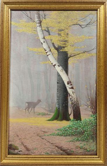 Biche au coeur d'une forêt by Henri Taurel, 1903