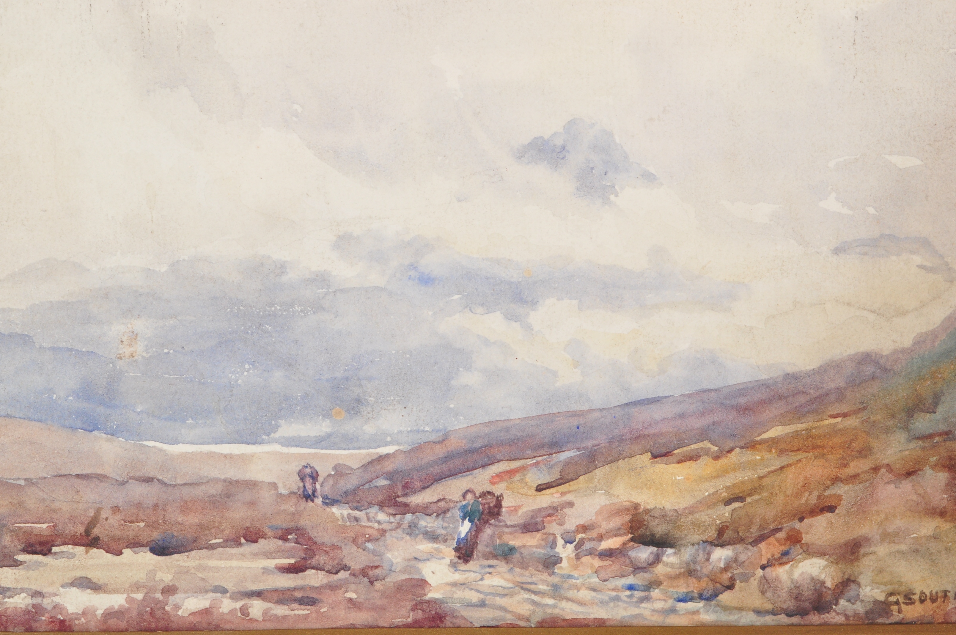 G. Souter | a highland landscape with figures in the foreground | MutualArt