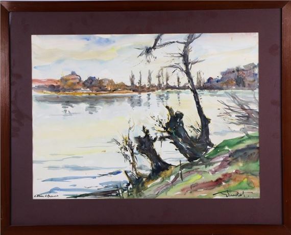 Bord d'Allier à Apremont. by Georges Prestat