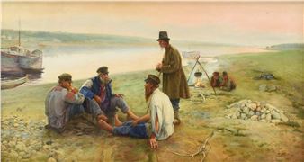 Boatmen - A.M. Korin