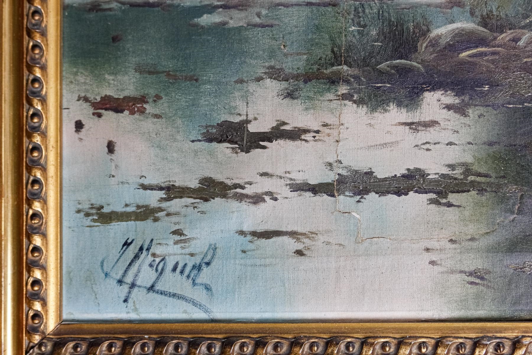 Artwork by J. Miquel, Paisaje con figuras, Made of Oil on canvas