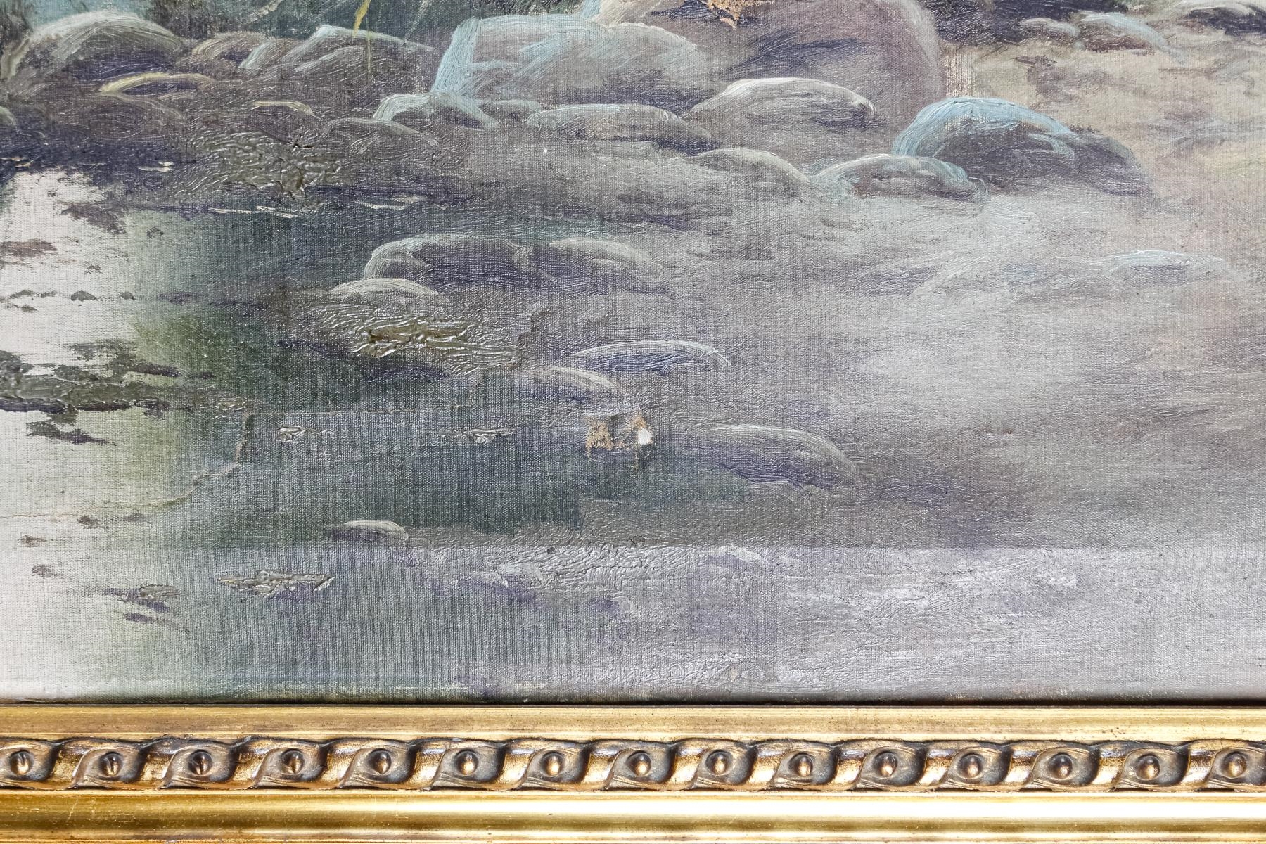 Artwork by J. Miquel, Paisaje con figuras, Made of Oil on canvas