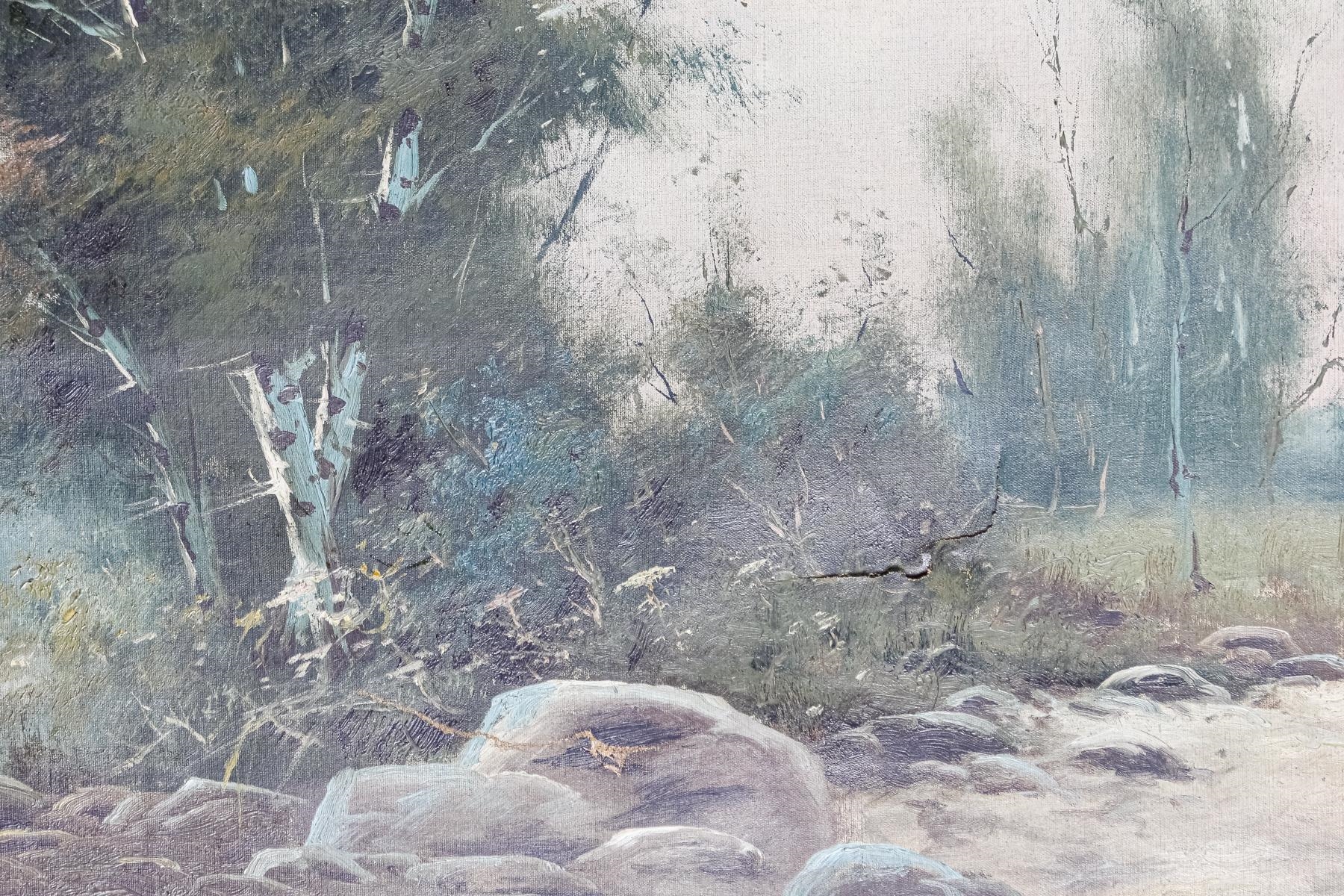 Artwork by J. Miquel, Paisaje con figuras, Made of Oil on canvas