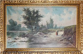 Paisaje con figuras - J. Miquel