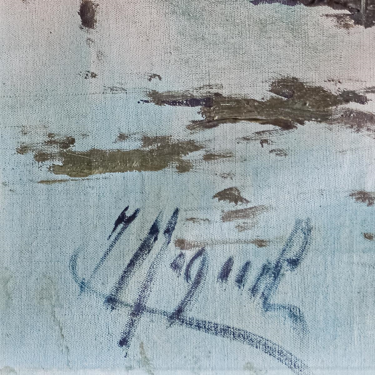 Artwork by J. Miquel, Paisaje con figuras, Made of Oil on canvas