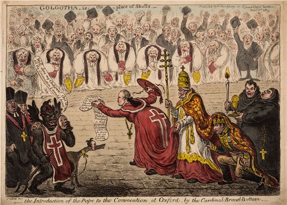 The Introduction of the Pope to the Convocation at Oxford by James Gillray, 1809