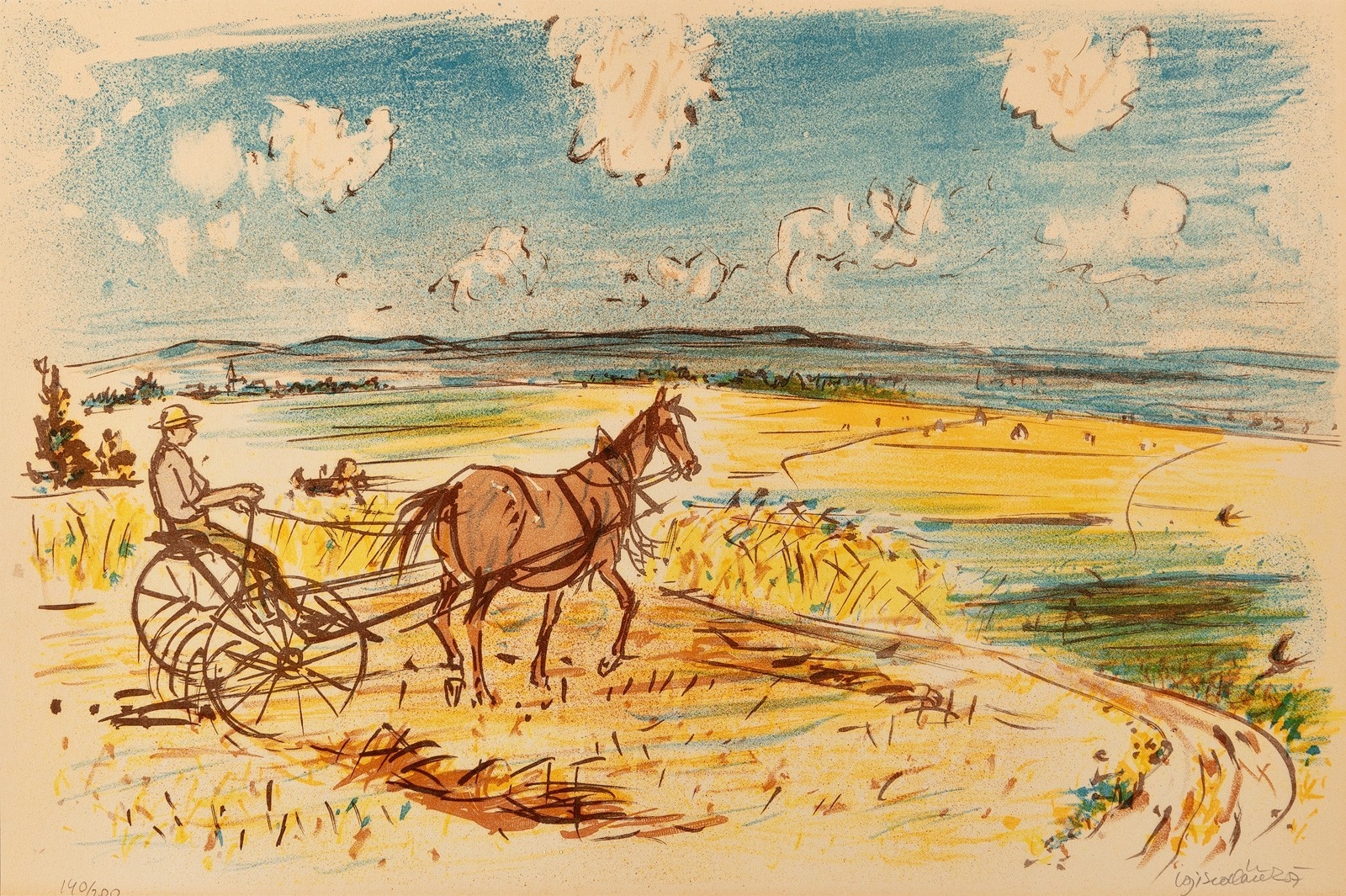 Artwork by Vojtěch Sedláček, Léto, Made of color lithograph on paper