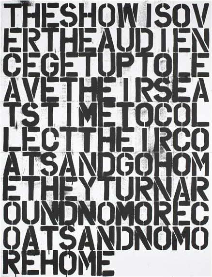 Untitled (The Show is Over) by Felix González-Torres, Christopher Wool, 1993