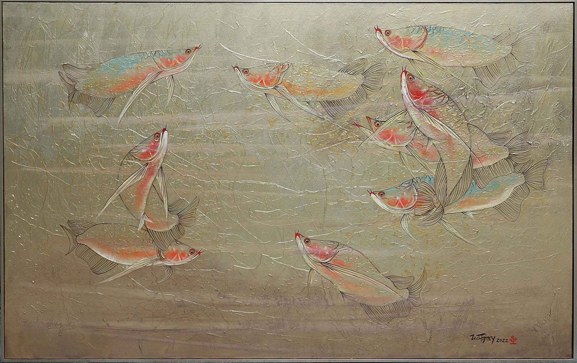 Artwork by Tio Tjay, Arwana, 2022, Made of Oil on canvas