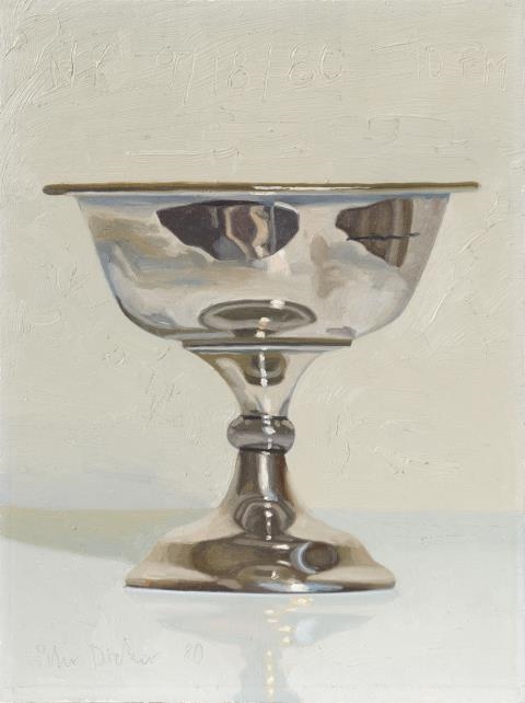 Artwork by Peter Dreher, Untitled (NY Silverbowl), Made of Oil on card