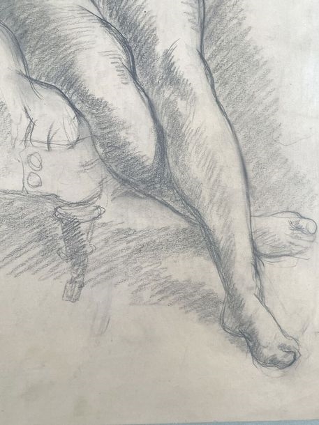 Artwork by Constantin Papachristopoulos, Rest of the model, Made of charcoal and estompe