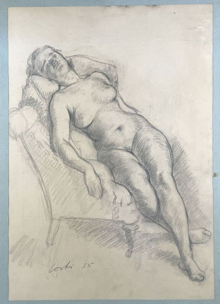 Artwork by Constantin Papachristopoulos, Rest of the model, Made of charcoal and estompe