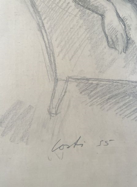 Artwork by Constantin Papachristopoulos, Rest of the model, Made of charcoal and estompe