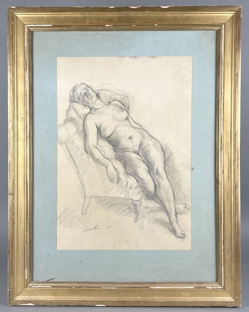 Artwork by Constantin Papachristopoulos, Rest of the model, Made of charcoal and estompe