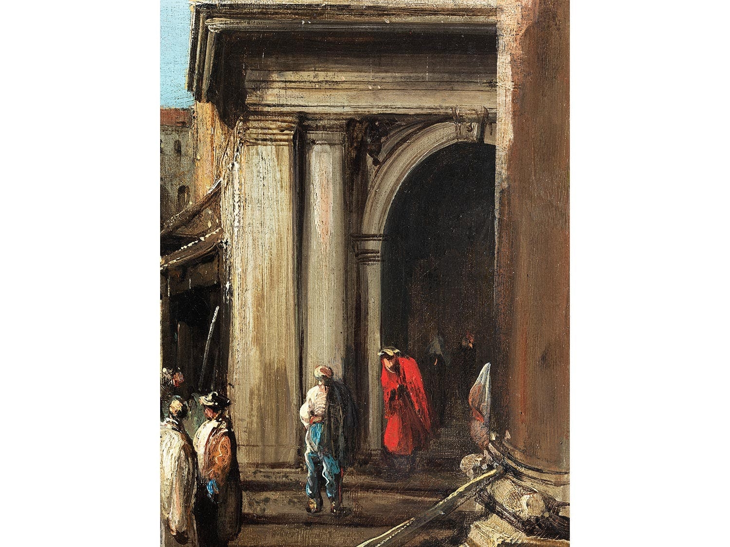 Artwork by Canaletto, VENEDIG - BLICK VON DER PIAZZETTA SAN MARCO ZUR KIRCHE SANTA MARIA DELLA SALUTE, Made of Oil on canvas