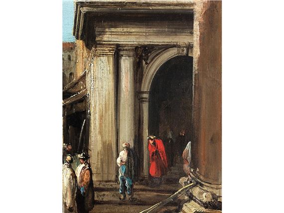 VENEDIG - BLICK VON DER PIAZZETTA SAN MARCO ZUR KIRCHE SANTA MARIA DELLA SALUTE by Canaletto