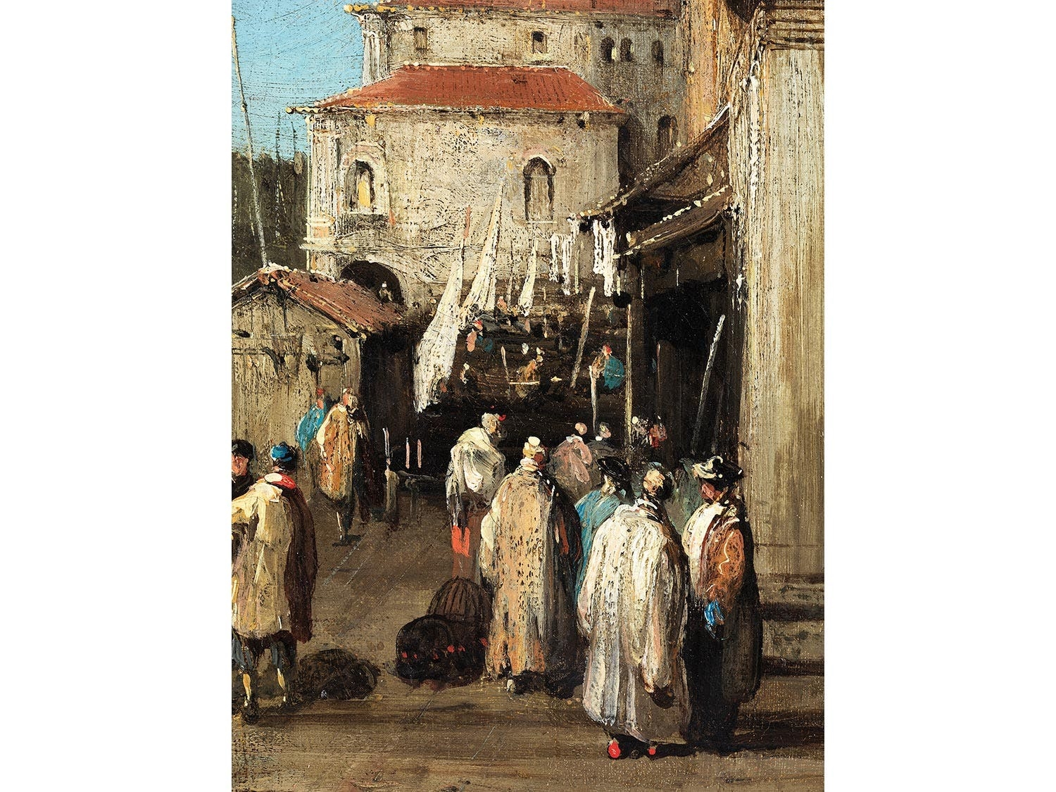 Artwork by Canaletto, VENEDIG - BLICK VON DER PIAZZETTA SAN MARCO ZUR KIRCHE SANTA MARIA DELLA SALUTE, Made of Oil on canvas