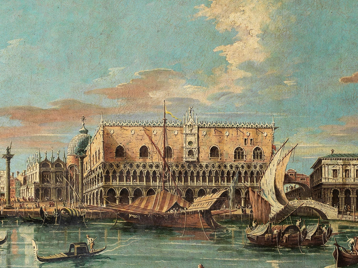 Artwork by Francesco Zanin, VENEDIGVEDUTE MIT DEM DOGENPALAST, Made of Oil on canvas