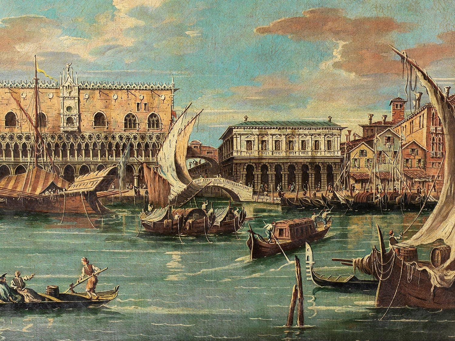 Artwork by Francesco Zanin, VENEDIGVEDUTE MIT DEM DOGENPALAST, Made of Oil on canvas