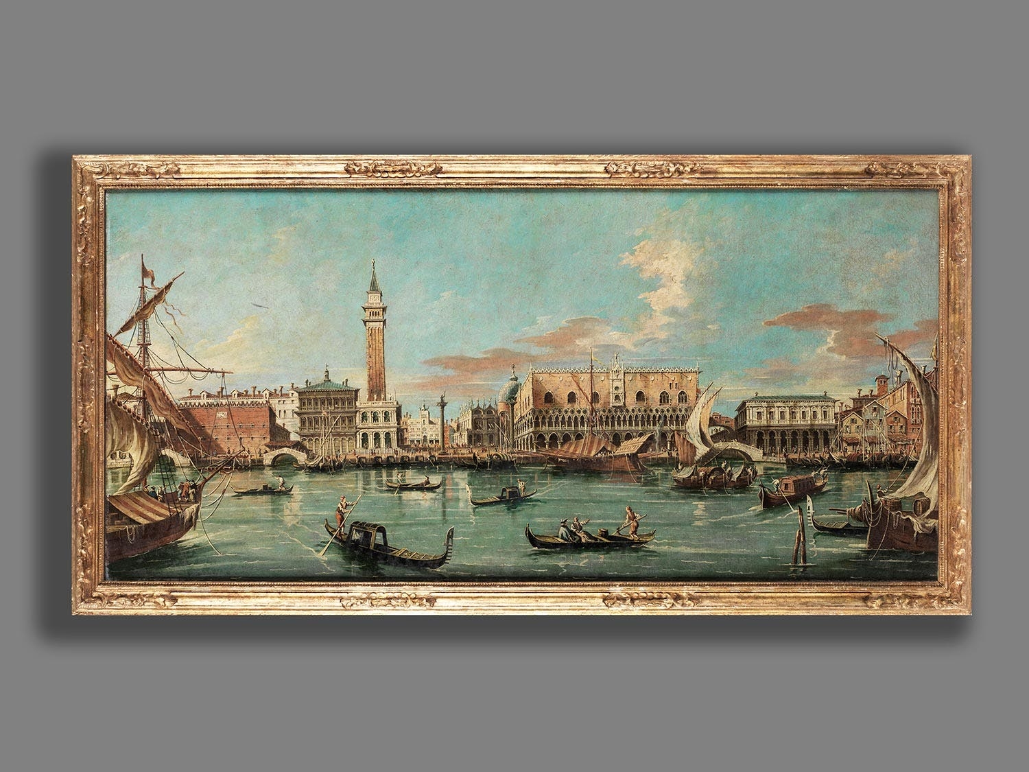 Artwork by Francesco Zanin, VENEDIGVEDUTE MIT DEM DOGENPALAST, Made of Oil on canvas
