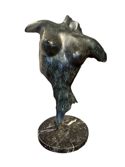 Large Female Bronze Torso Sculpture by Sig De Tonancour, 1992