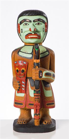 Matilpi Chief Holding Talking Stick and Copper by Ned Matilpi