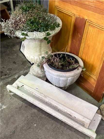 Planters | 2 CONCRETE PLANTERS & EDGING | MutualArt