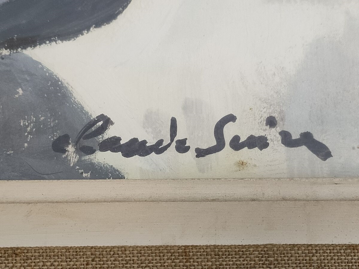 Claude Suire 4) La Rochelle Gouache signée en bas à droite 49 x 63.5