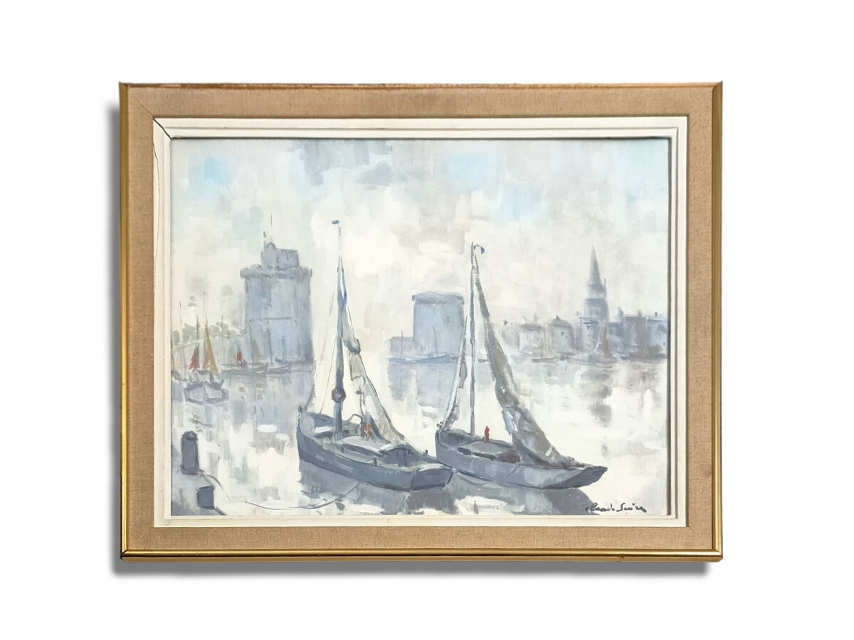 Claude Suire 4) La Rochelle Gouache signée en bas à droite 49 x 63.5