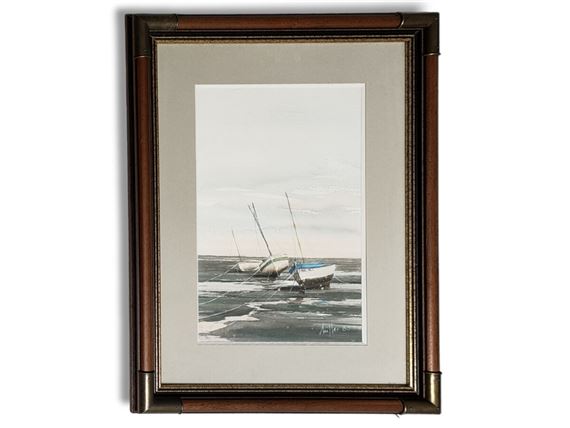 Noirmoutier, bateaux à marée basse by Jean Baptiste Seiller, 1983