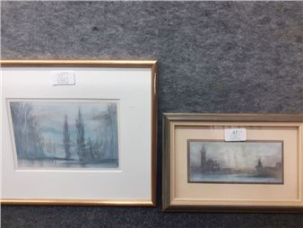 Vue de Venise; Vue de paysage - Jean-Paul Azais