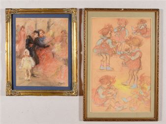 2 drawings - Marie-josé van de Veegaete