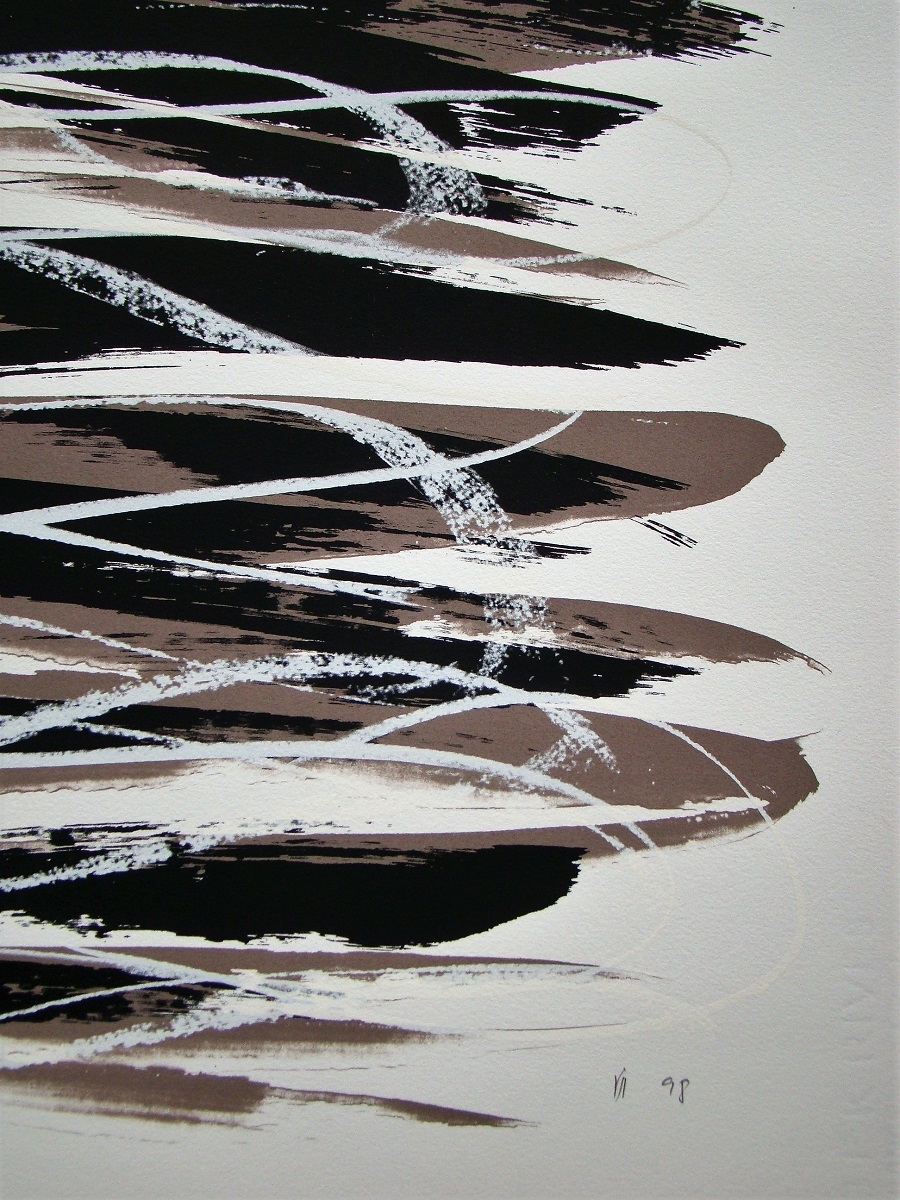 Artwork by Ika Huber, Verses VII, Made of serigraphy in colors on vélin de bfk rives