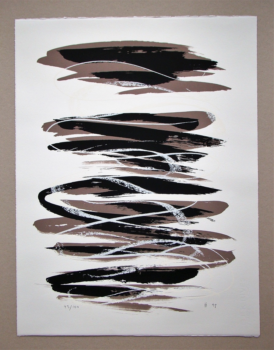 Artwork by Ika Huber, Verses VII, Made of serigraphy in colors on vélin de bfk rives