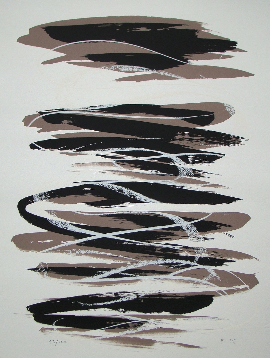 Artwork by Ika Huber, Verses VII, Made of serigraphy in colors on vélin de bfk rives