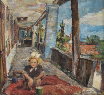 Little Girl in the Balcony - Constantin Mihalcea Braga