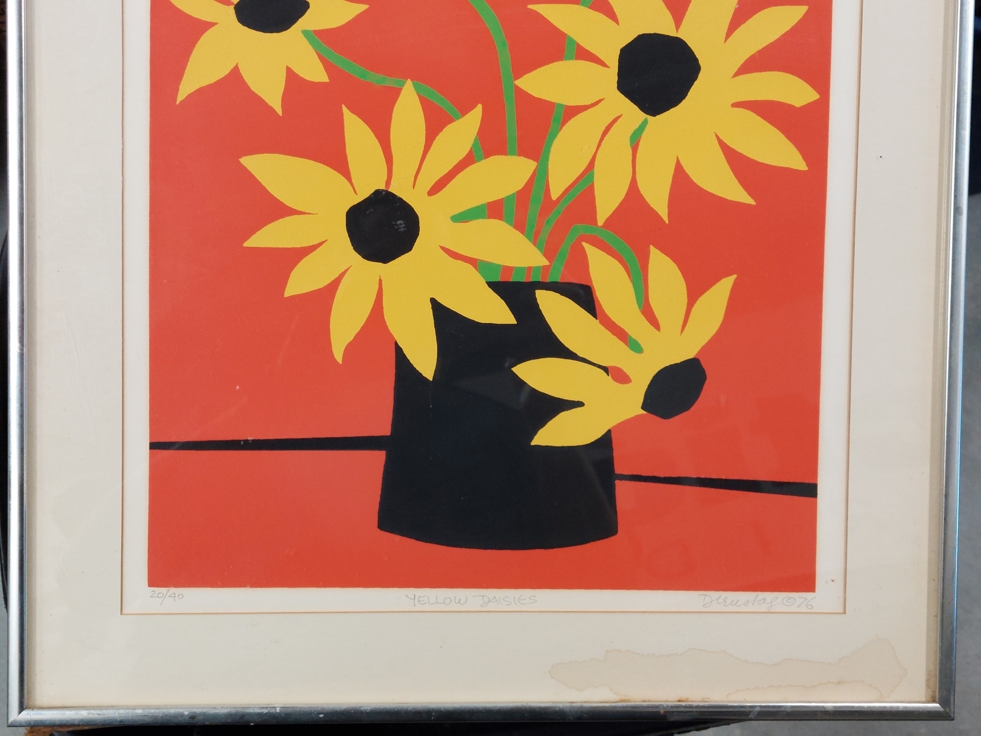 Artwork by Mildred Dienstag, YELLOW DAISIES, Made of serigraph