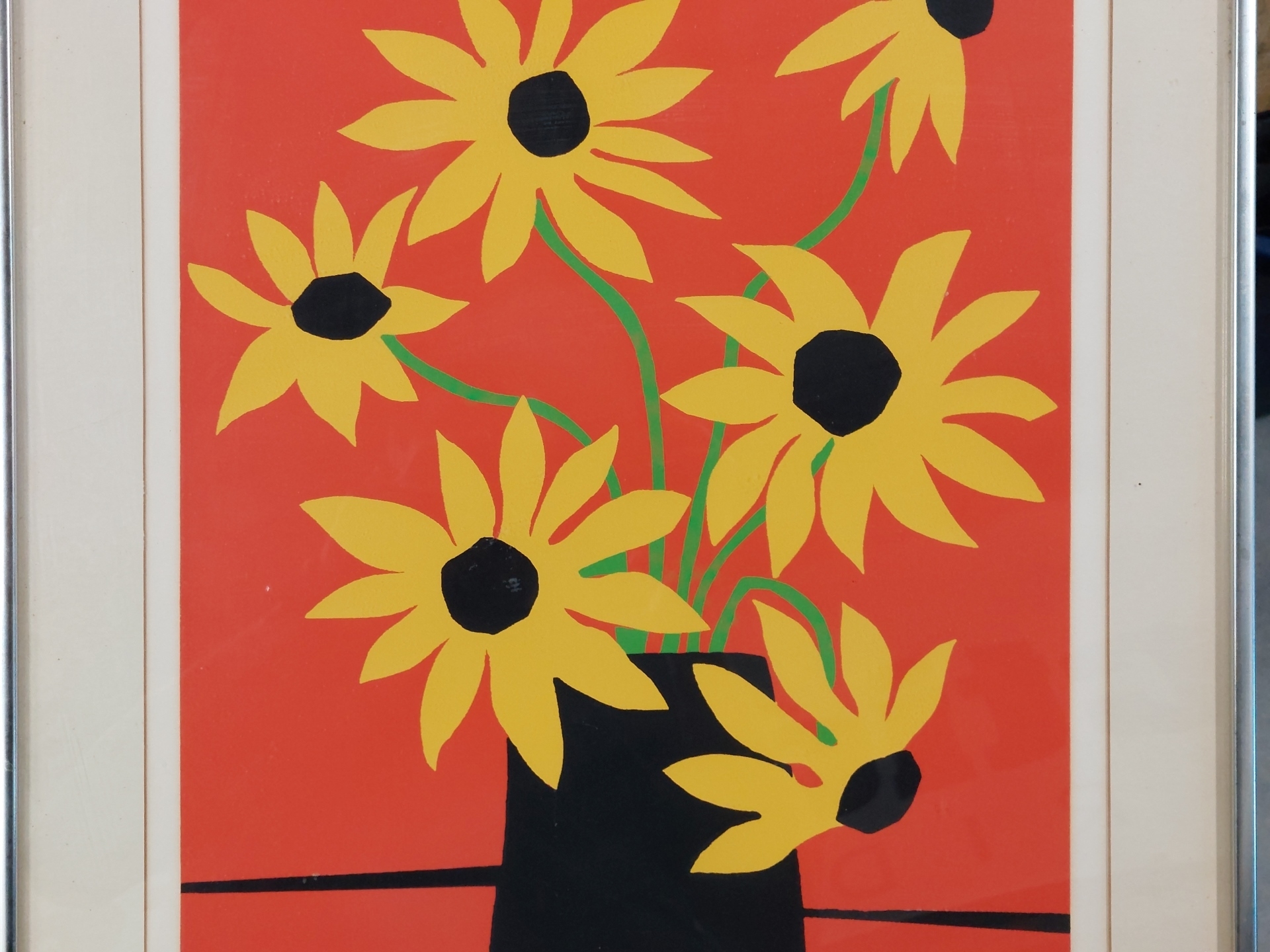 Artwork by Mildred Dienstag, YELLOW DAISIES, Made of serigraph