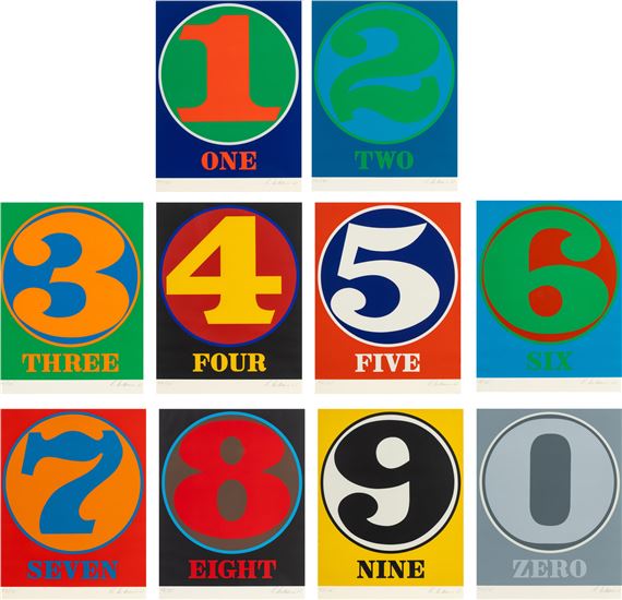 Robert Indiana | Numbers (the complete portfolio of 10) (1968) | MutualArt