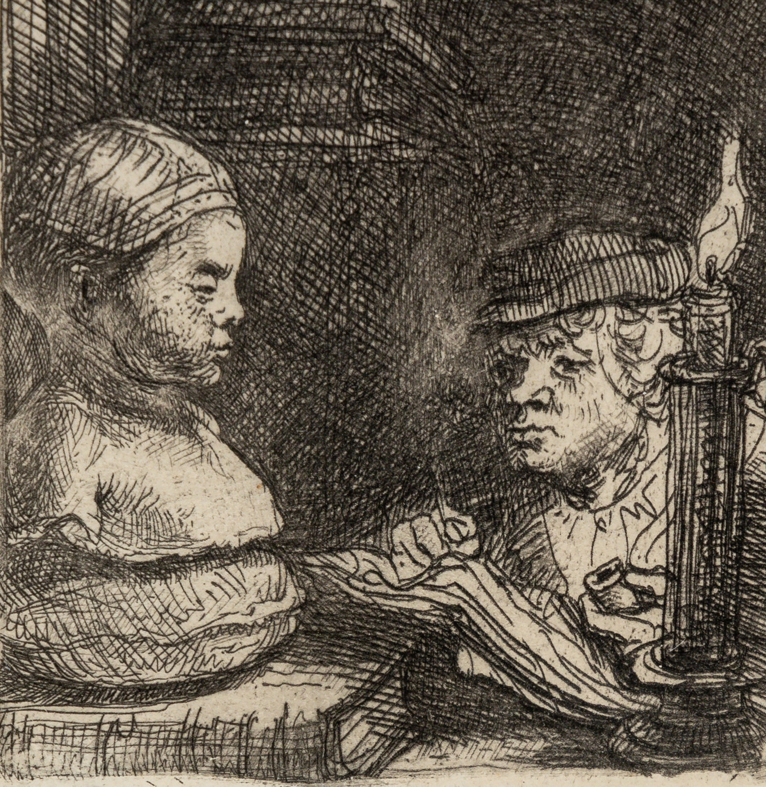 Rembrandt van Rijn | Man Drawing from a Cast (1641) | MutualArt