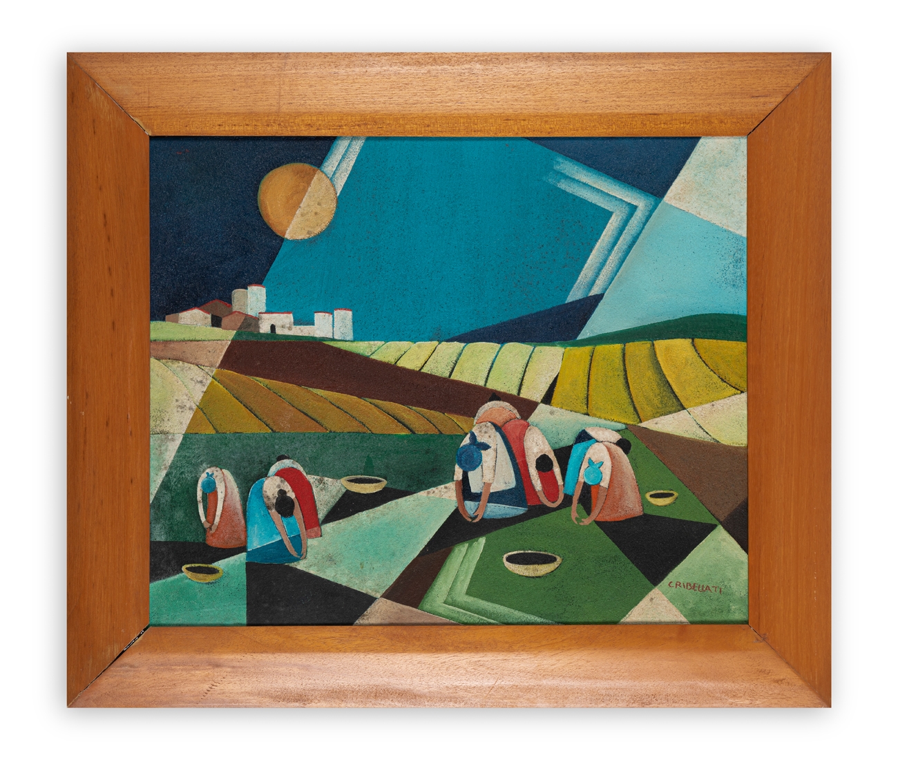 Artwork by Fiorenza Cribellati, Lavoro nei campi, Made of Fresco on canvas