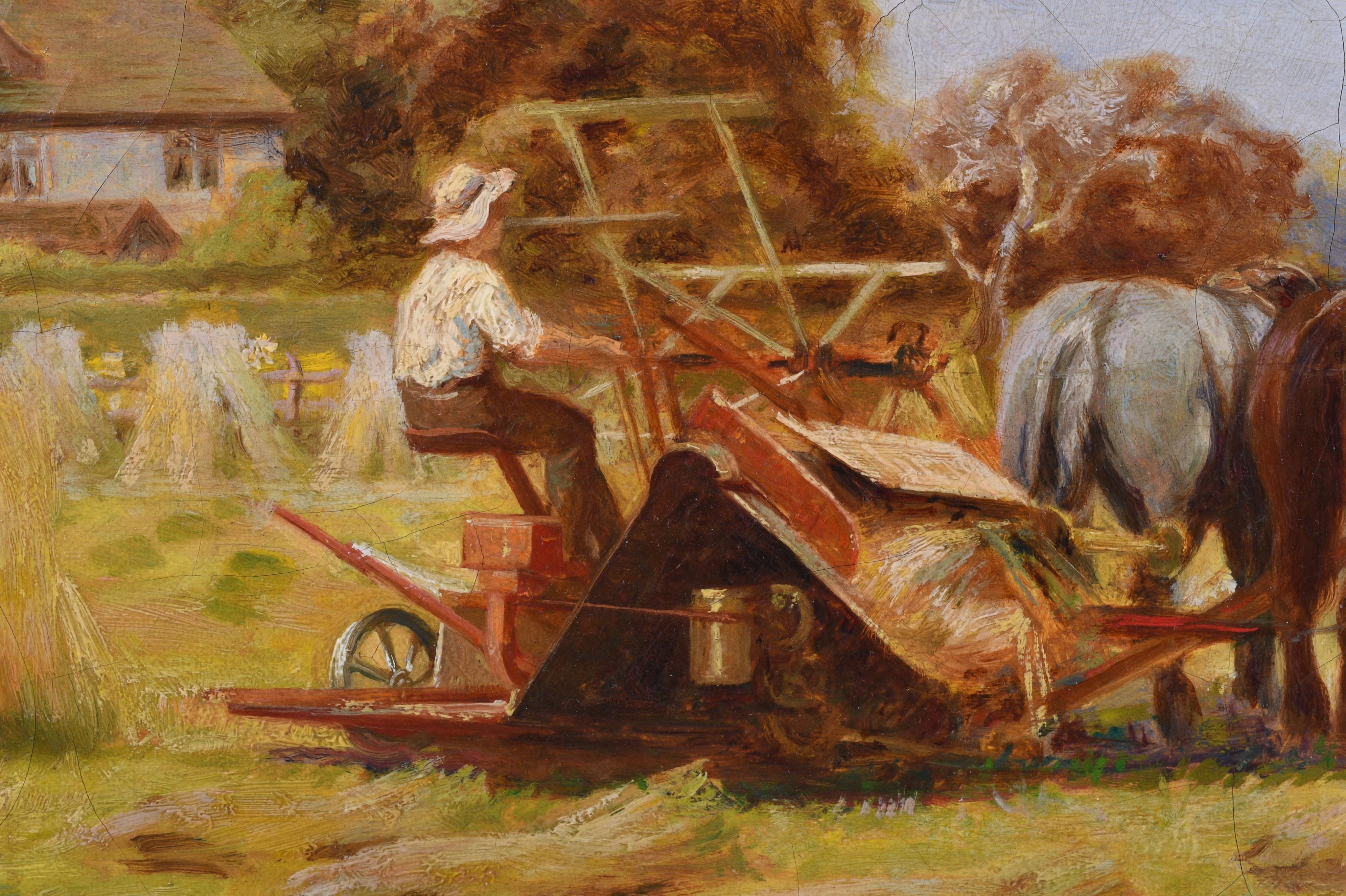 Artwork by W. J. Mcdeal, FARM SCENE, Made of Oil on canvas