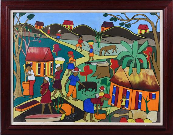 VILLAGE SCENE by Louines Mentor, 1936