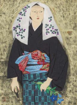 Mowing summer grass, woman of Ohara by Kohei Morita
