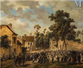 Les musiciens au village - Adrien François Théodore Archenault