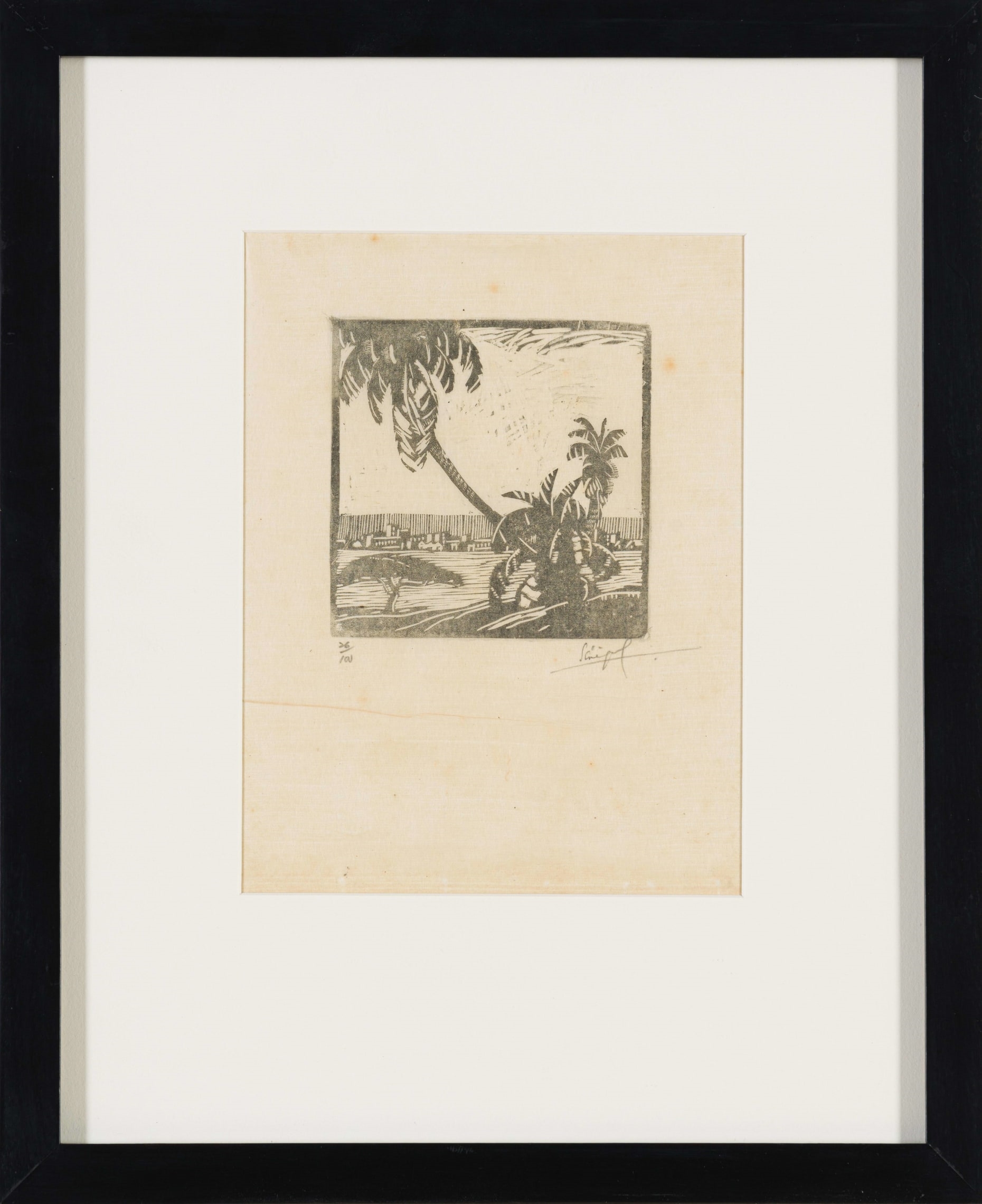 Artwork by Clément Sénèque, In The Botanical Gardens, Durban, Made of woodcut on paper