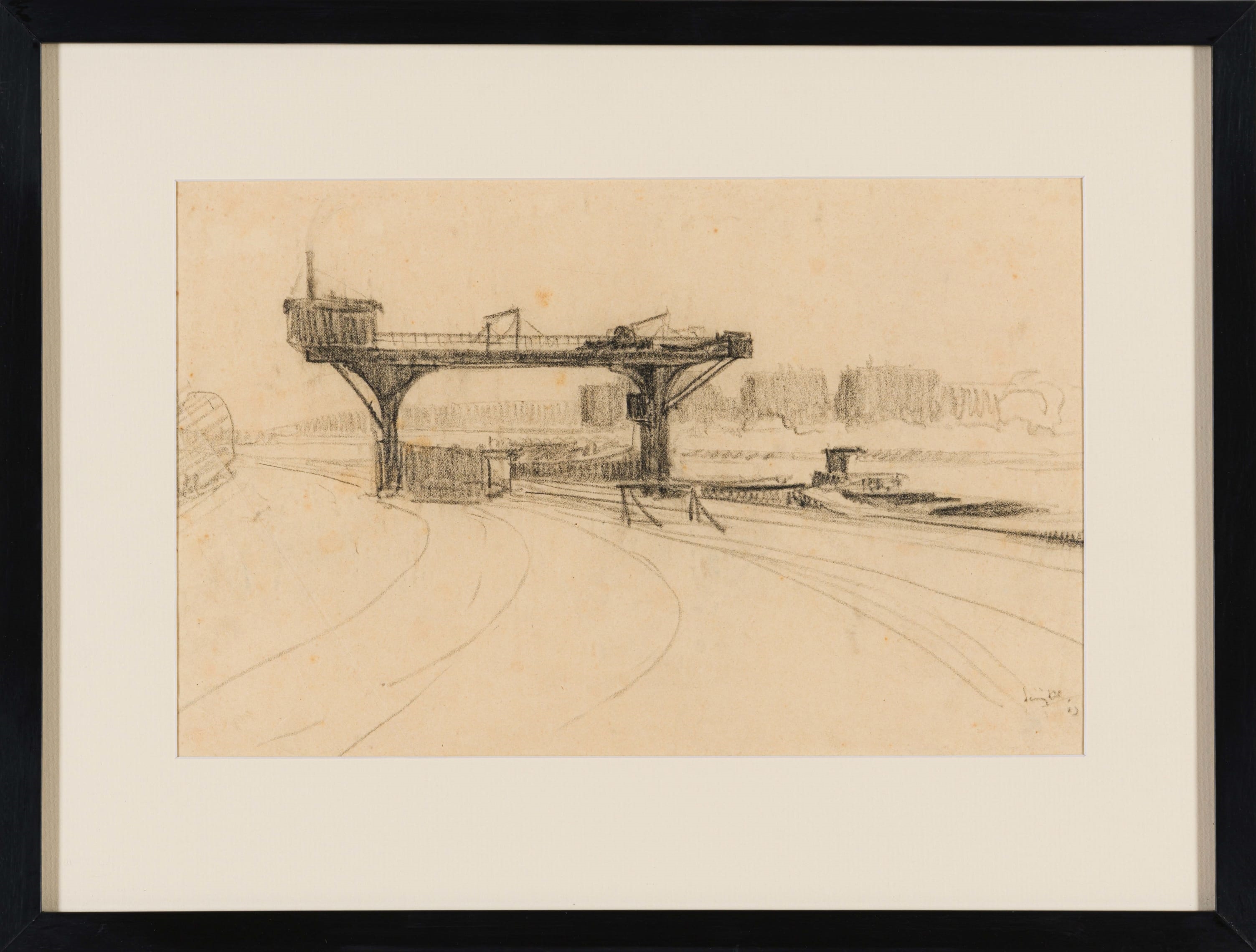 Artwork by Clément Sénèque, Barge, France, Made of pastel pencil on paper